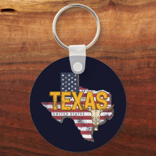 Texas State United Stater Retro Karta Vintage USA Nyckelring