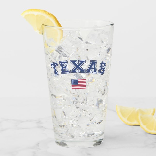 Texas State USA flagga Glaskopp (Framsida Ice)