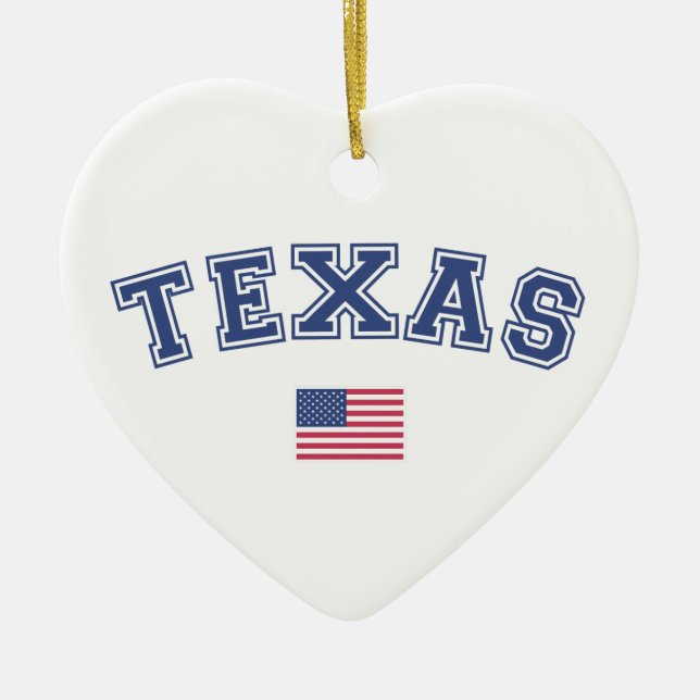 Texas State USA flagga Julgransprydnad Keramik (Framsidan)