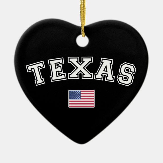 Texas State USA flagga Julgransprydnad Keramik (Framsidan)