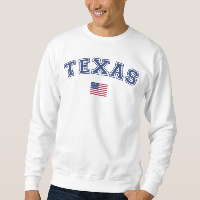 Texas State USA flagga Lång Ärmad Tröja (Framsida)