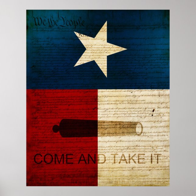 Texas State w/Alamo Flagga Poster (Framsidan)