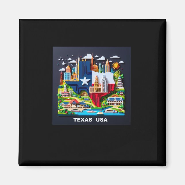 Texas-staten i USA:s märkare1 Magnet (Framsidan)
