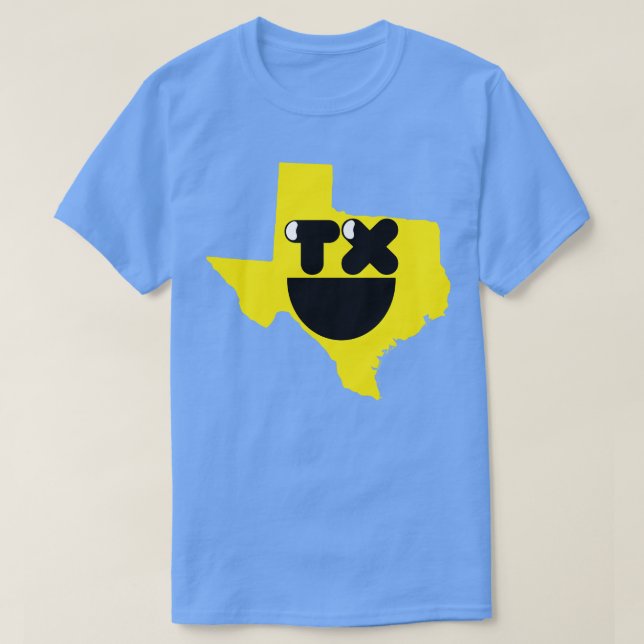 Texas Stater of Happynes Texas Smiling Ansikte T Shirt (Design framsida)