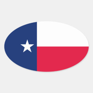 Texas Statlig flagga Design Ovalt Klistermärke