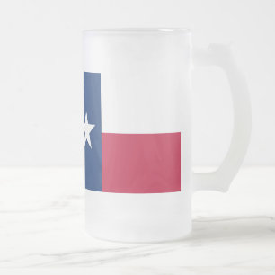 Texas statlig flagga - högkvalitativ autentisk frostat ölglas