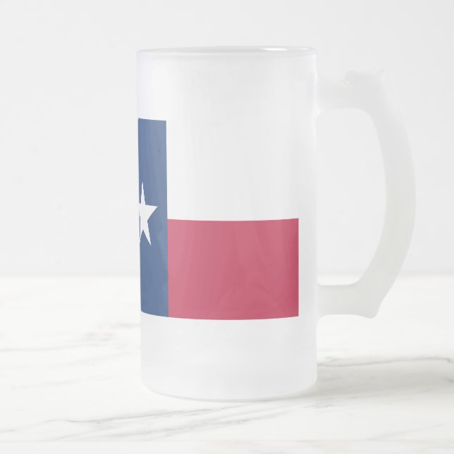 Texas statlig flagga - högkvalitativ autentisk frostat ölglas (Höger)