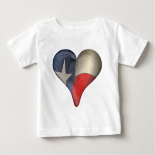Texas statlig flagga i en hjärta tee shirt