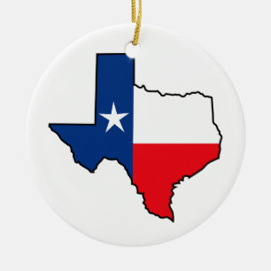 Texas Statlig flagga Julgransprydnad Keramik