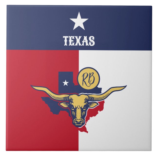 Texas Statlig flagga Kakelplatta (Framsidan)