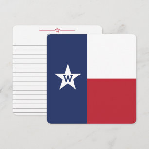 Texas Statlig flagga-kort för platt anteckning