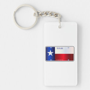 Texas Statlig flagga licensskylt Nyckelring
