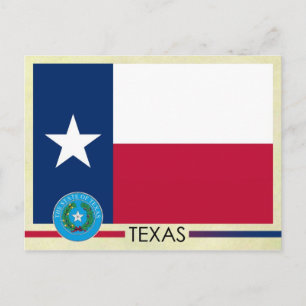 Texas Statlig flagga och Seal Vykort