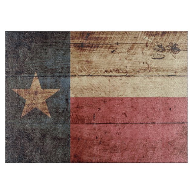 Texas statlig flagga på gammalt Wood korn (Framsidan)