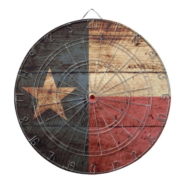 Texas statlig flagga på gammalt Wood korn Piltavla (Framsidan)