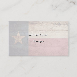 Texas statlig flagga på gammalt Wood korn Visitkort