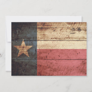 Texas Statlig flagga på Old Wood Grain