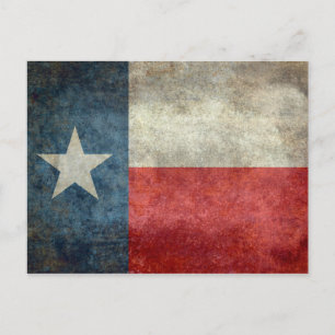 Texas statlig flagga vintage retro stil vykort