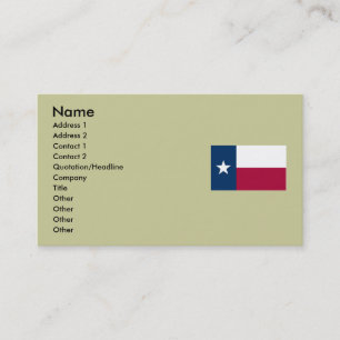 Texas statlig flagga visitkort