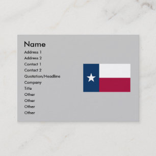 Texas statlig flagga visitkort