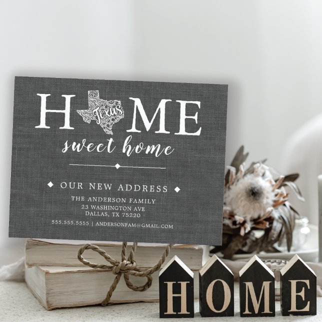 TEXAS Statlig flyttningsmeddelande vykort (Skapare uppladdad)