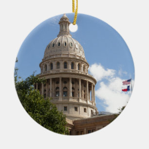 Texas statlig huvudstad 2 julgransprydnad keramik
