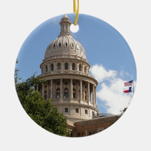 Texas statlig huvudstad 2 julgransprydnad keramik (Framsidan)