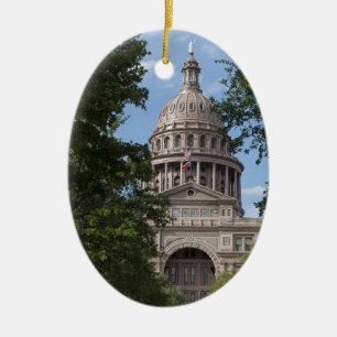 Texas statlig huvudstad julgransprydnad keramik