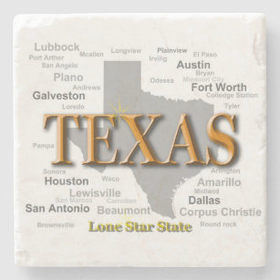 Texas statlig karta stenunderlägg