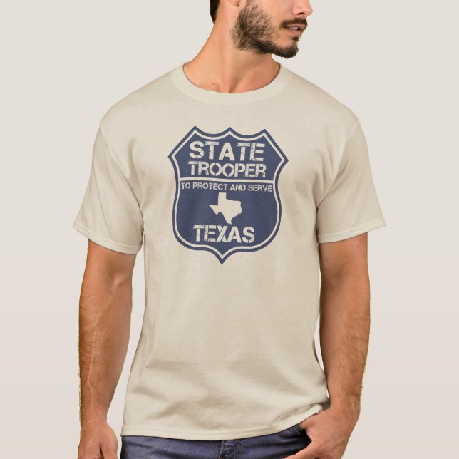 Texas statlig Trooper som ska skyddas och tjänas T Shirt (Framsida)