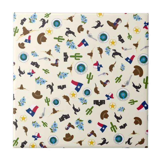 Texas statliga berömda objekt kakelplatta (Framsidan)