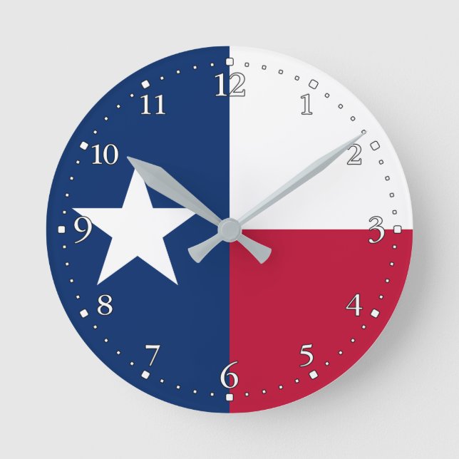 Texas statsflagga rund klocka (Framsida)