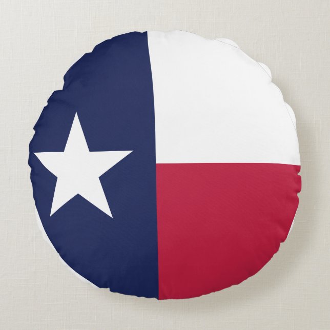 Texas statsflagga rund kudde (Framsidan)