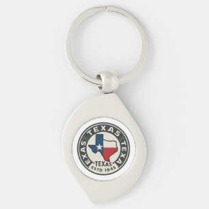 Texas statspräde swirl silverfärgad nyckelring