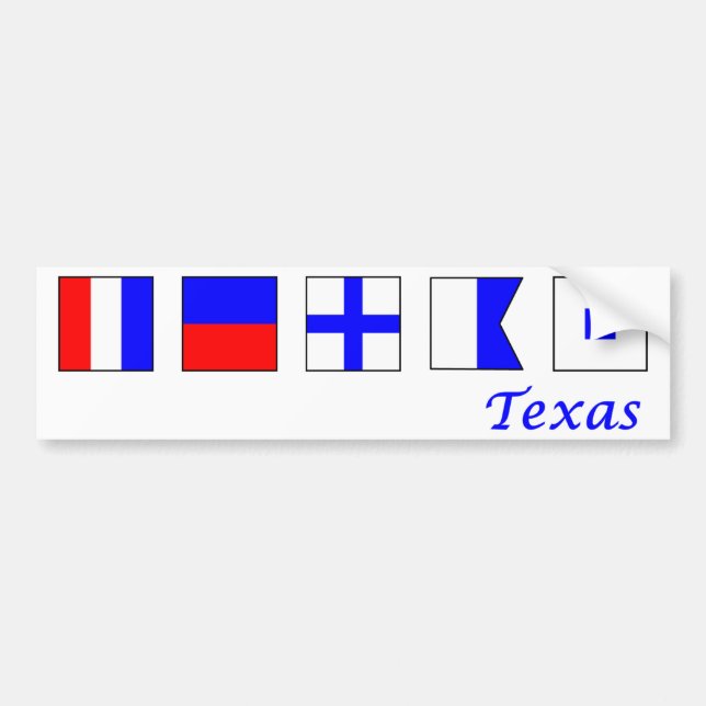 Texas stavade i nautiskt flaggaalfabet bildekal (Framsidan)
