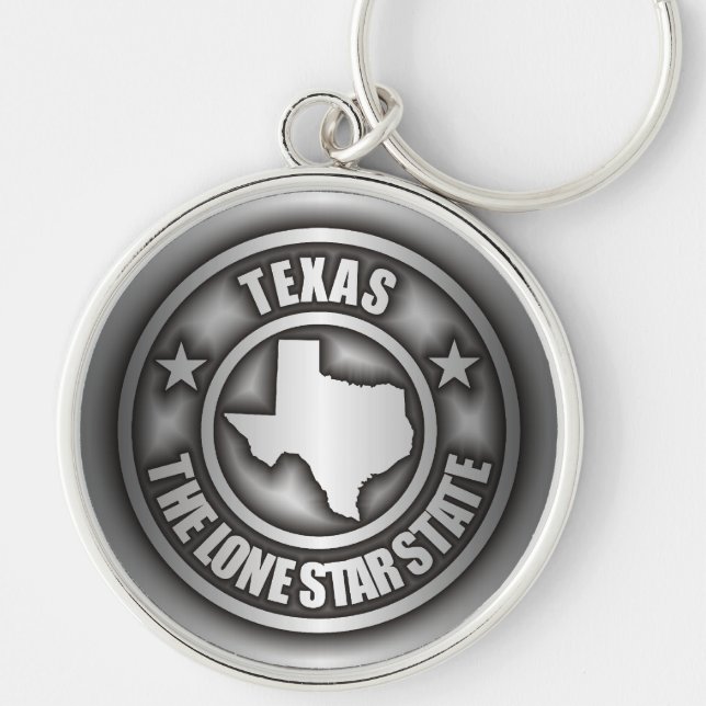 "Texas Steel"-nyckelkedjor Rund Silverfärgad Nyckelring (Framsidan)