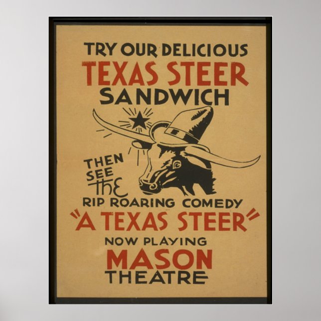 Texas Steer Poster (Framsidan)