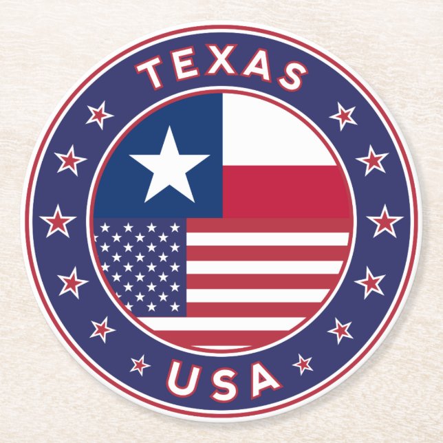 Texas sticker, phone case, tote bag underlägg papper rund (Framsidan)