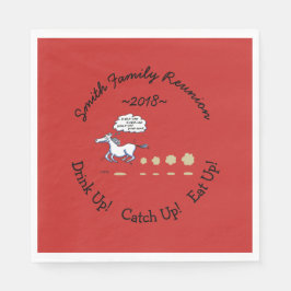 Texas Stil BBQ Family Reunion Cute Horse Pappersservett