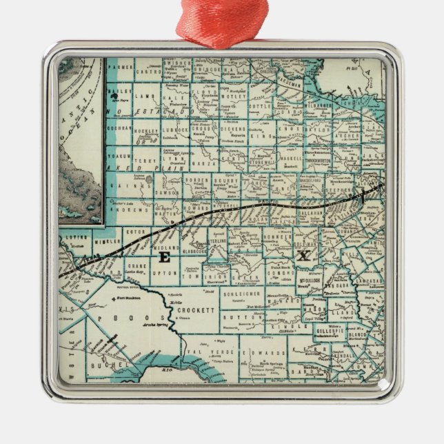 Texas Stillahavs- järnväg Julgransprydnad Metall (Framsidan)