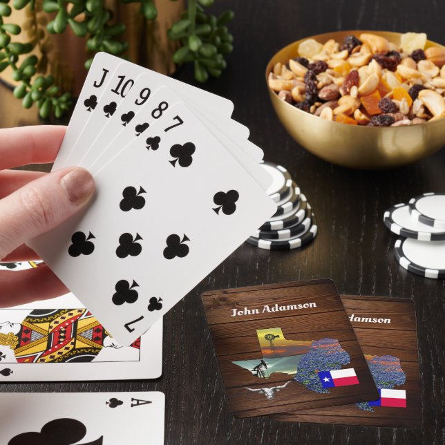 Texas stolthet med bilder som säger: "Texas" Casinokort (På plats)