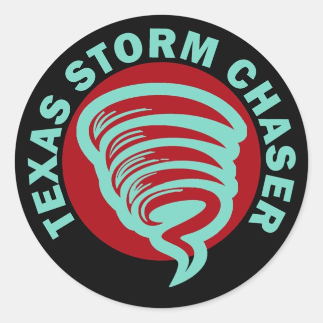 Texas Storm Chaser Runt Klistermärke (Framsida)