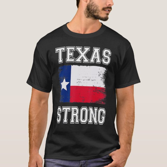 Texas Strong Pray For Texas Flag Map T Shirt (Framsida)