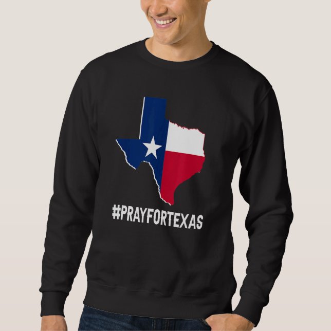 Texas Strong Pray for Texas Studenter Kids Flagga  Lång Ärmad Tröja (Framsida)