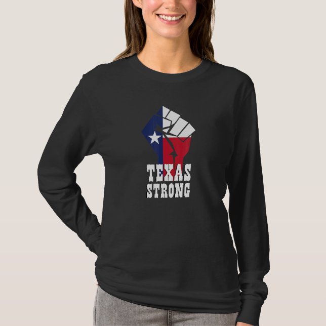 Texas Strong Texas Flagga T Shirt (Framsida)