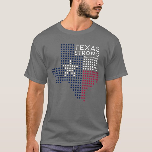 Texas Strong USA Flag Pray for Texas T Shirt (Framsida)