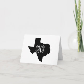 Texas Svart Vitt 3 Init Vin Monogram Gör-det-själv Tack Kort