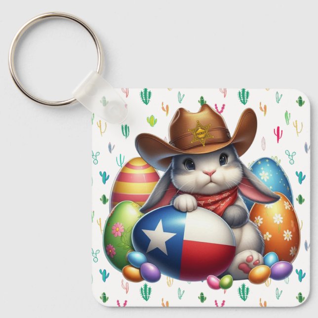 Texas/sydvästra Påskharn sheriff Nyckelring (Framsida)