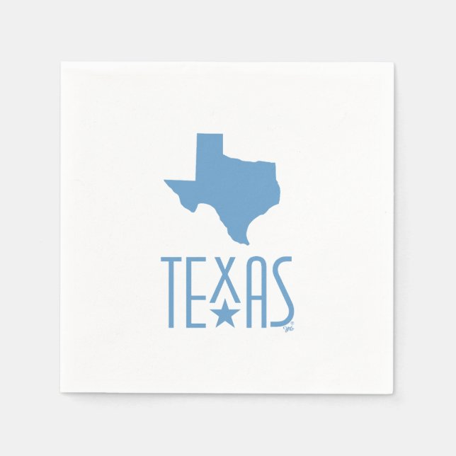 Texas symboler, delstaten Texas, blå Pappersservett (Framsidan)