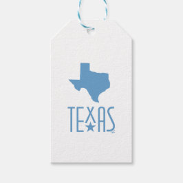 Texas symboler, delstaten Texas, blå Presentetikett